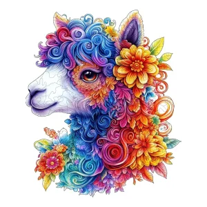 Adorable Alpaca Wooden Jigsaw Puzzle