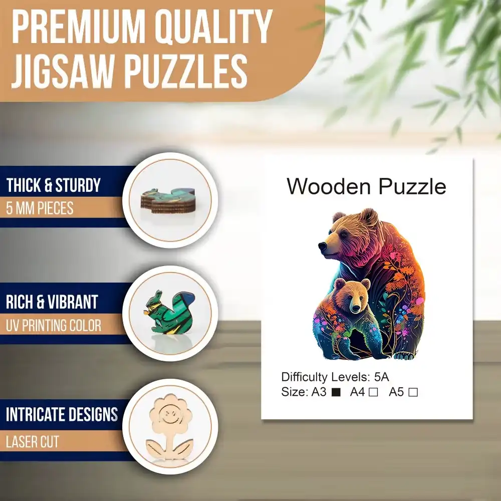 Bears Family Wooden Jigsaw Puzzle - Image 6