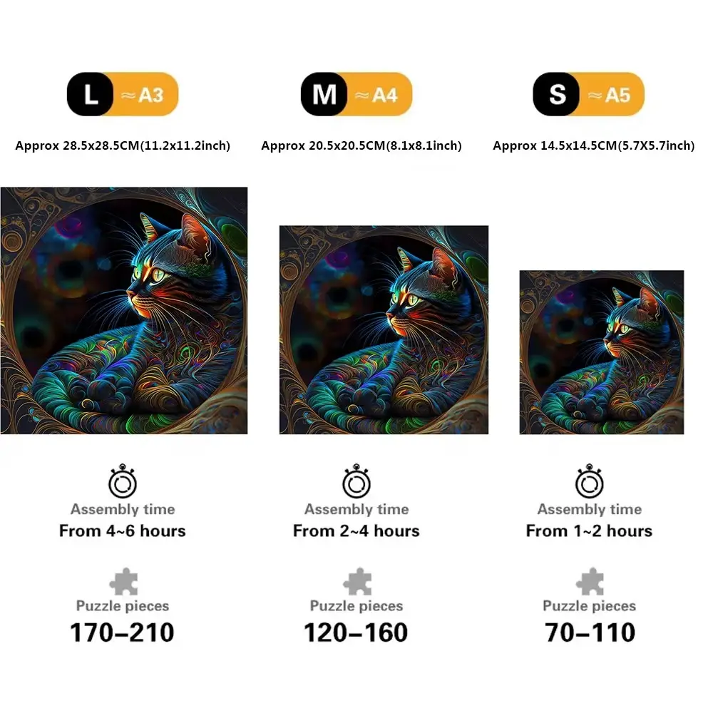 Beautiful Cat Wooden Jigsaw Puzzle - Image 4