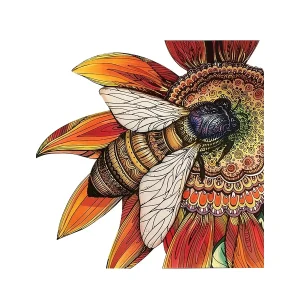 Bee On The Flower Wooden Jigsaw Puzzle