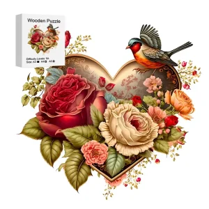Bird And Flowers Wooden Jigsaw Puzzle