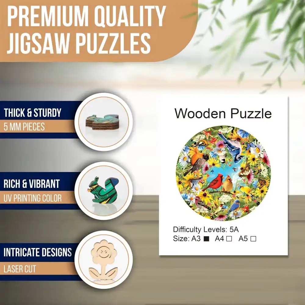 Birds of Paradise Wooden Jigsaw Puzzle - Image 3