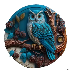 Blue Owl Wooden Jigsaw Puzzle