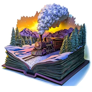 Book-Shaped Steam Locomotive Wooden Jigsaw Puzzle