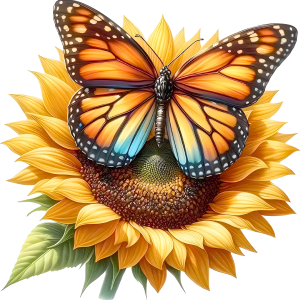 Butterfly On Sunflower Wooden Jigsaw Puzzle