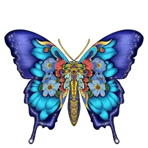 Butterfly Shaped Wooden Jigsaw Puzzle