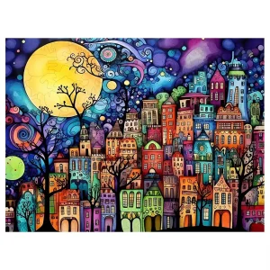 Cartoon City Wooden Jigsaw Puzzle
