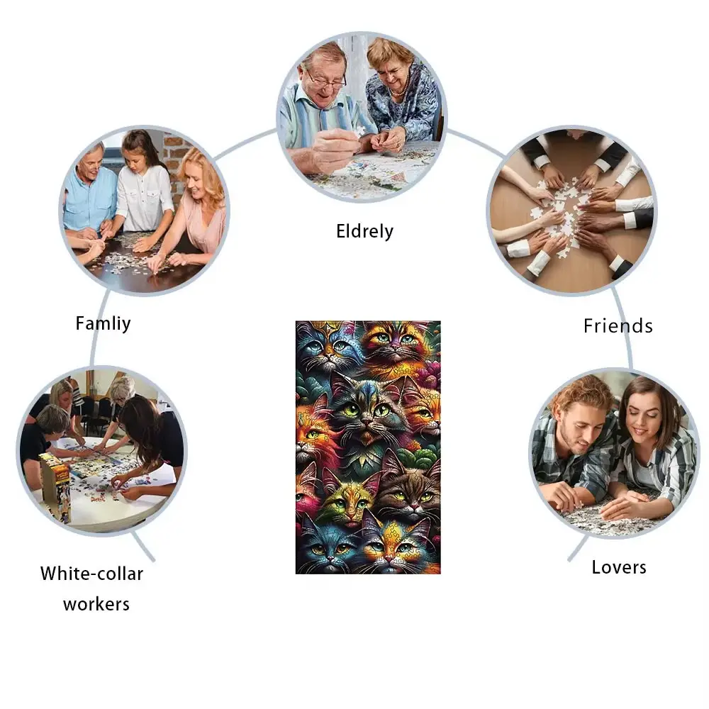 Cat Themed Wooden Jigsaw Puzzle - Image 4