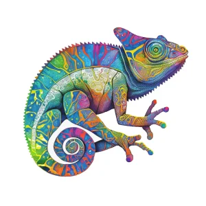 Chameleon Shaped Wooden Jigsaw Puzzle