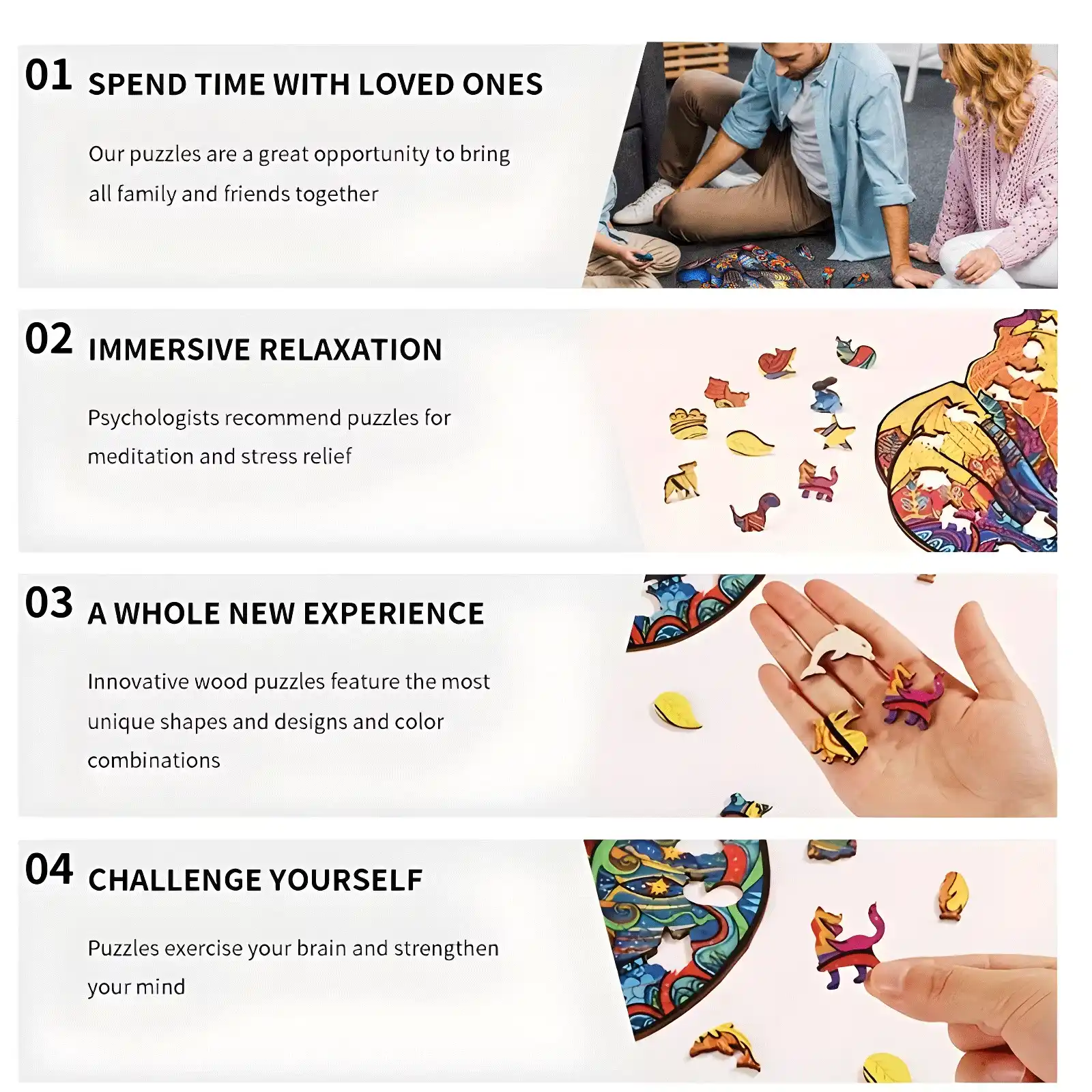 Colorful Fish Pattern Wooden Jigsaw Puzzle - Image 3