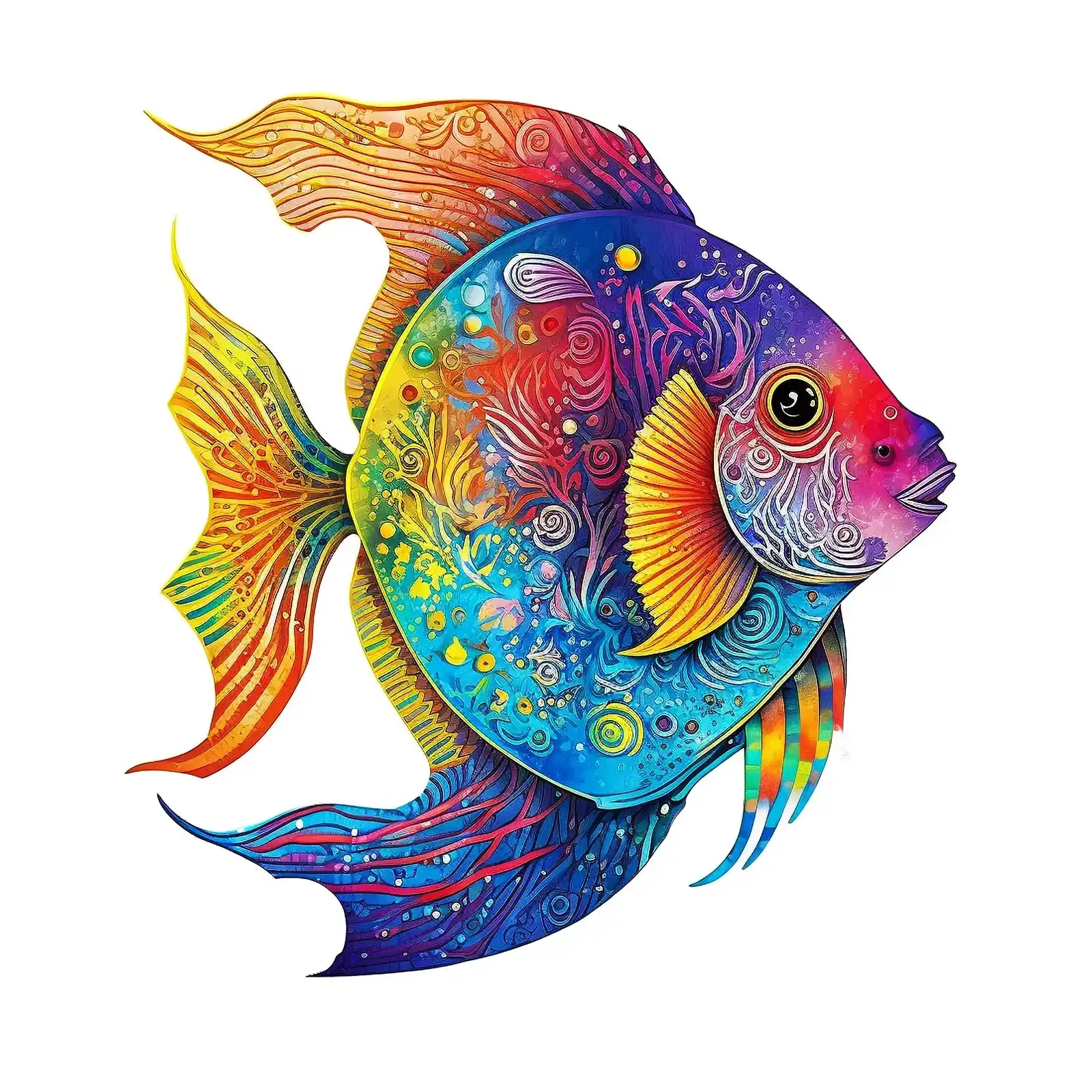Colorful Fish Pattern Wooden Jigsaw Puzzle