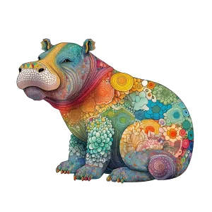 Hippopotamus Shape Wooden Jigsaw Puzzle