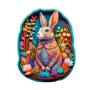 Colorful Rabbit Wooden Jigsaw Puzzle