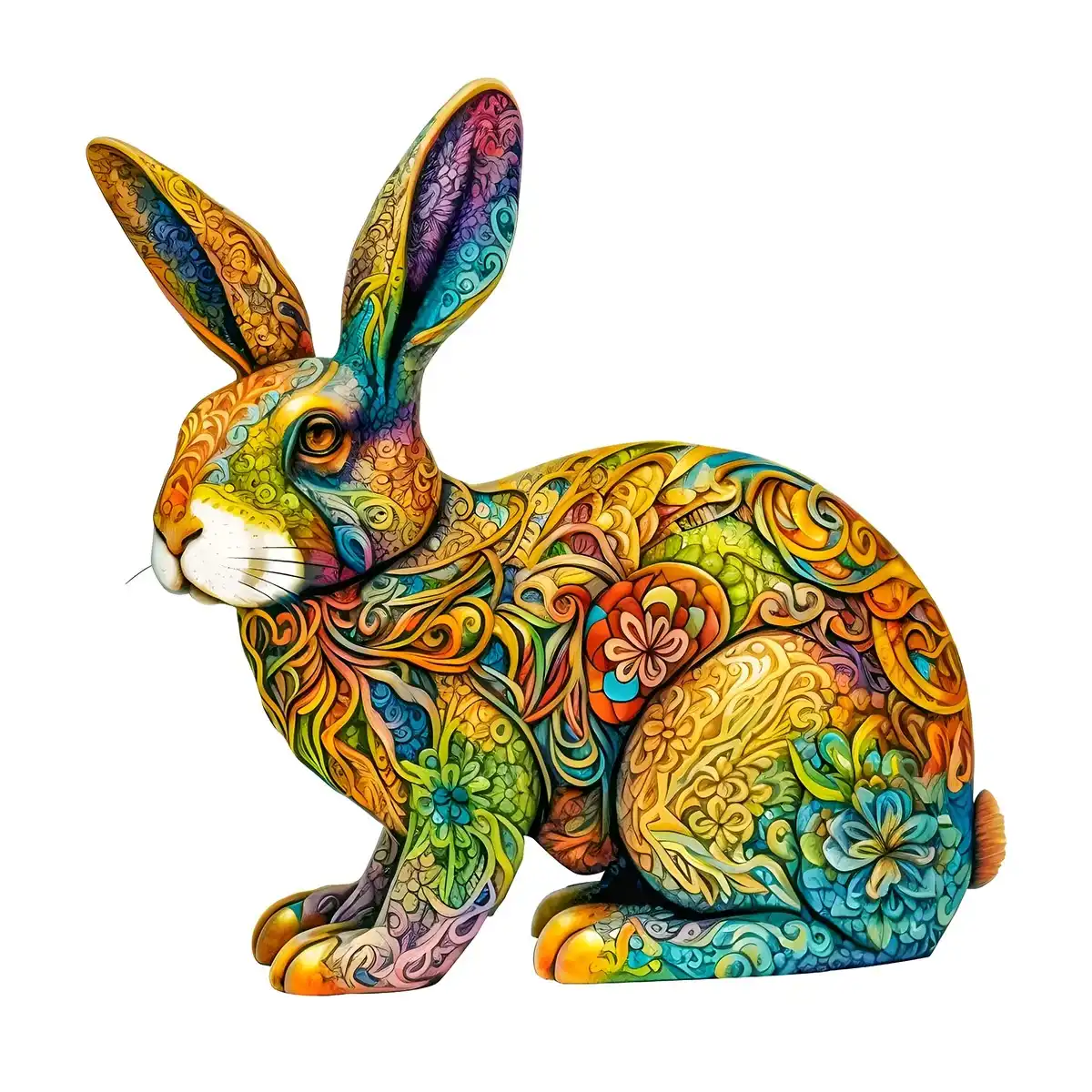 Colorful Rabbit Wooden Jigsaw Puzzle