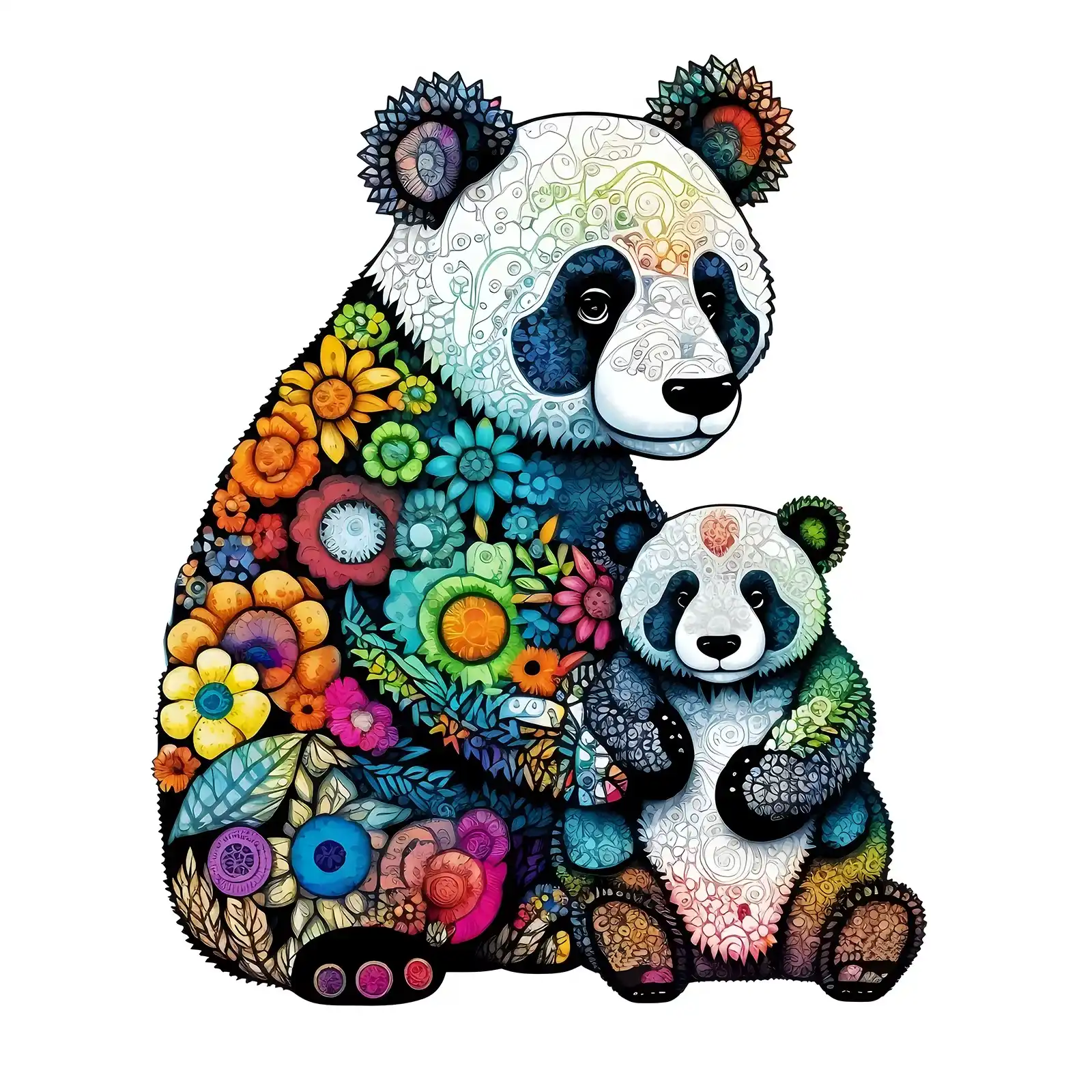Cute Panda Shaped Wooden Jigsaw Puzzle