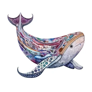 Cute Wale Pattern Wooden Jigsaw Puzzle