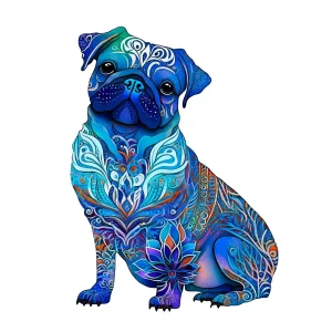 Cute Pug Dog Wooden Jigsaw Puzzle