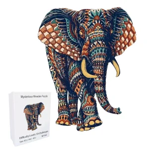 Elephant Shaped Wooden Jigsaw Puzzle