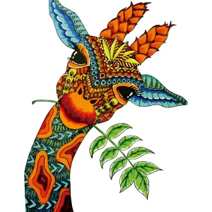 Giraffe Shaped Wooden Jigsaw Puzzle