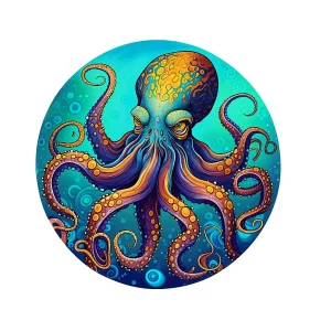 Octopus Rounded Wooden Jigsaw Puzzle