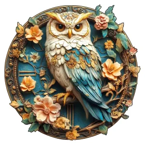 Owl Round Wooden Jigsaw Puzzle