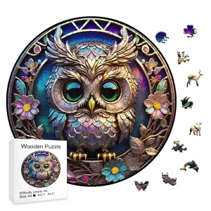 Owl At Window Wooden Jigsaw Puzzle
