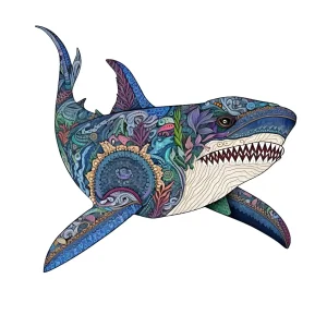Shark Shaped Wooden Jigsaw Puzzle