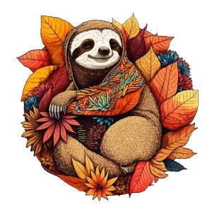 Sloth Rounded Wooden Jigsaw Puzzle