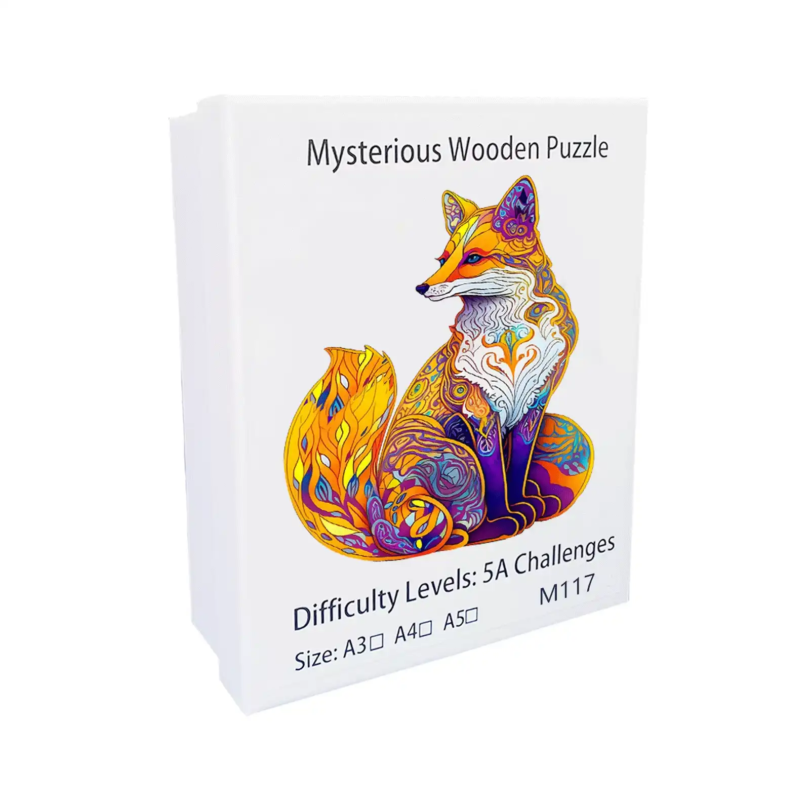 Yellow Fox Shaped Wooden Jigsaw Puzzle - Image 2