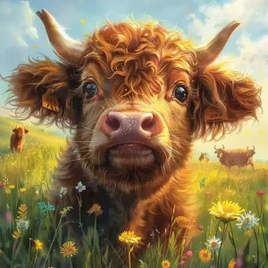 A Cow In A Meadow Wooden Jigsaw Puzzle