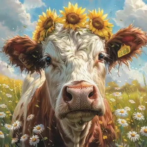 A Cow In A Meadow Wooden Jigsaw Puzzle
