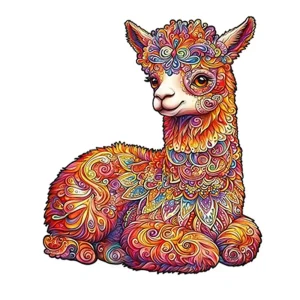 Alpaca-shaped Wooden Jigsaw Puzzle