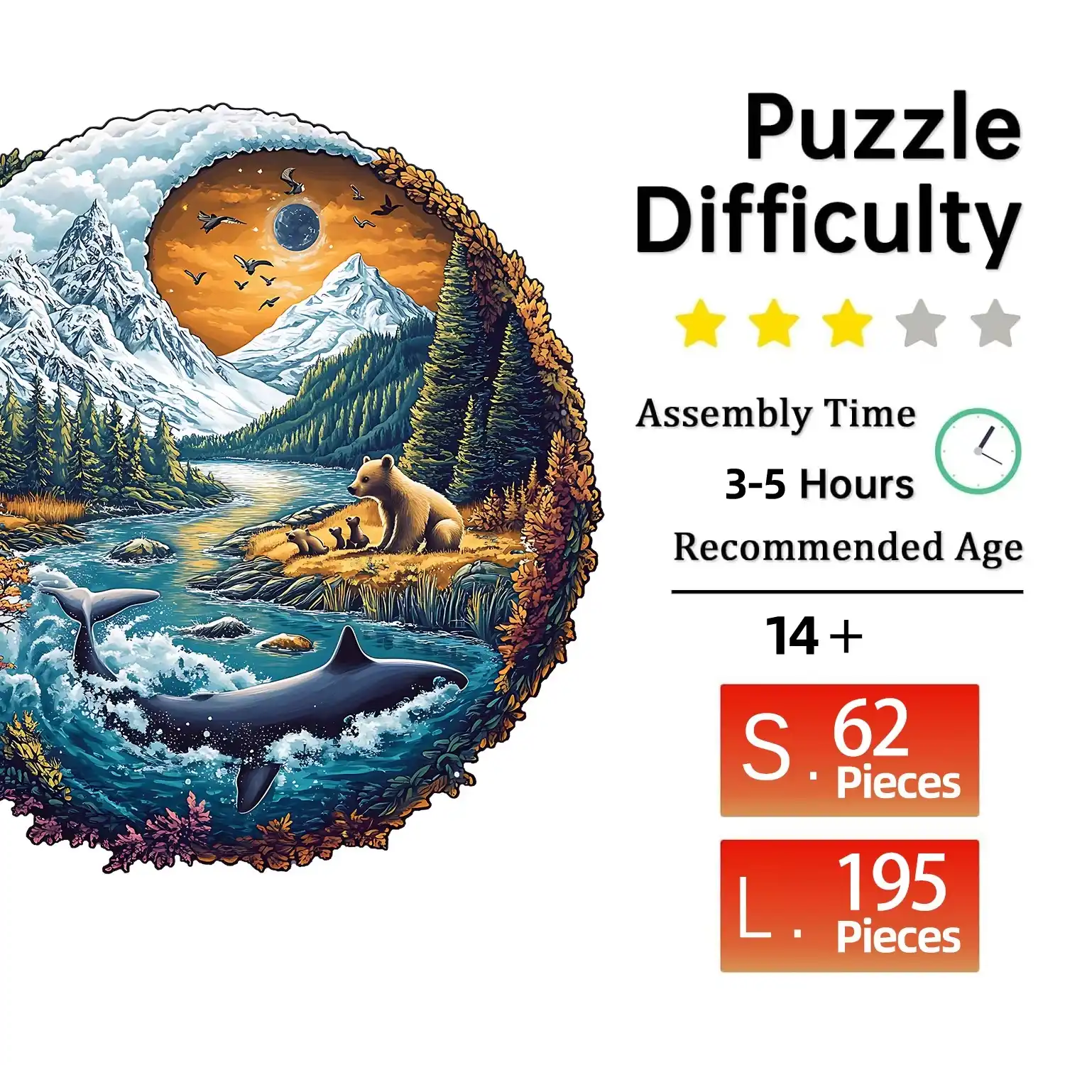 Animal World Wooden Jigsaw Puzzle - Image 3