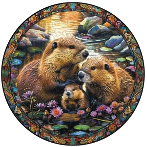 Beavers Family Wooden Jigsaw Puzzle