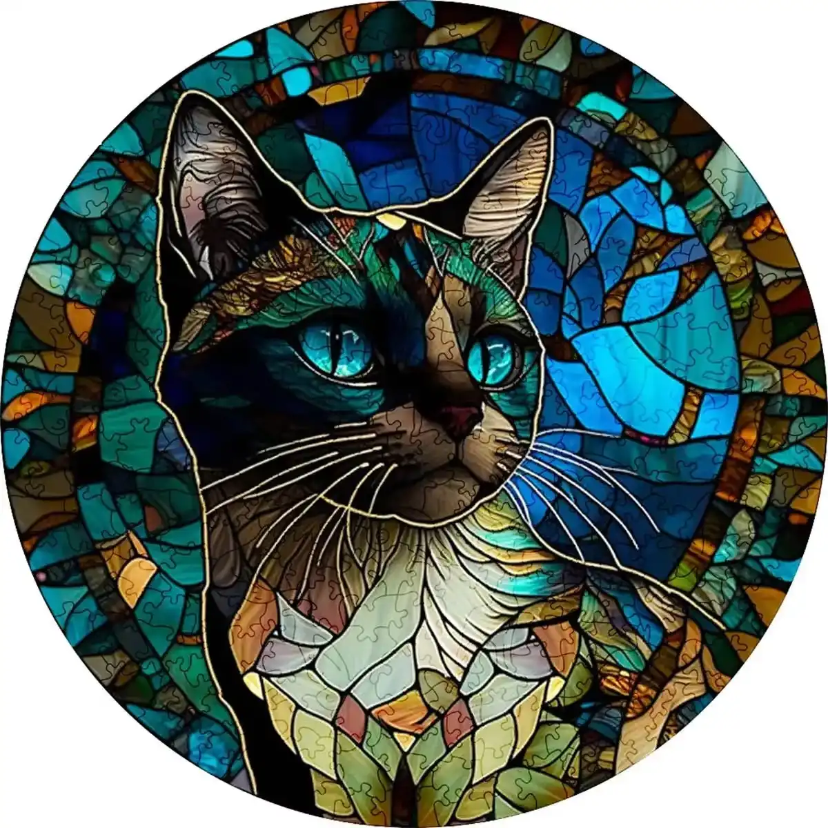 Blue-Eyed Cat Wooden Jigsaw Puzzle