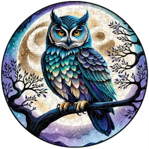 Blue Owl Wooden Jigsaw Puzzle