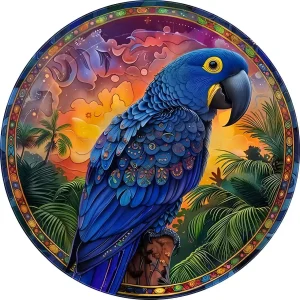 Blue Parrot Wooden Jigsaw Puzzle