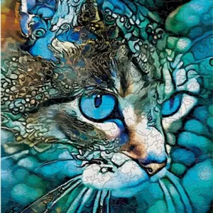Blue-eyed Cat Wooden Jigsaw Puzzle