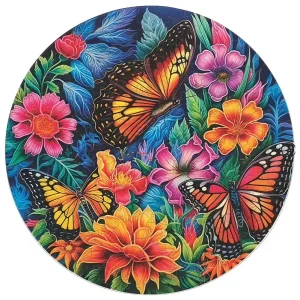 Butterflies And Flowers Wooden Jigsaw Puzzle