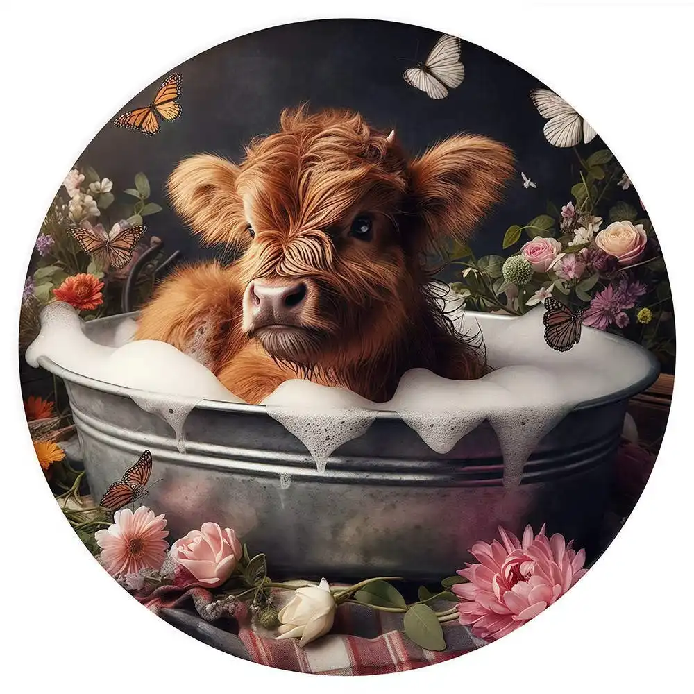 Calf In Bath Wooden Jigsaw Puzzle