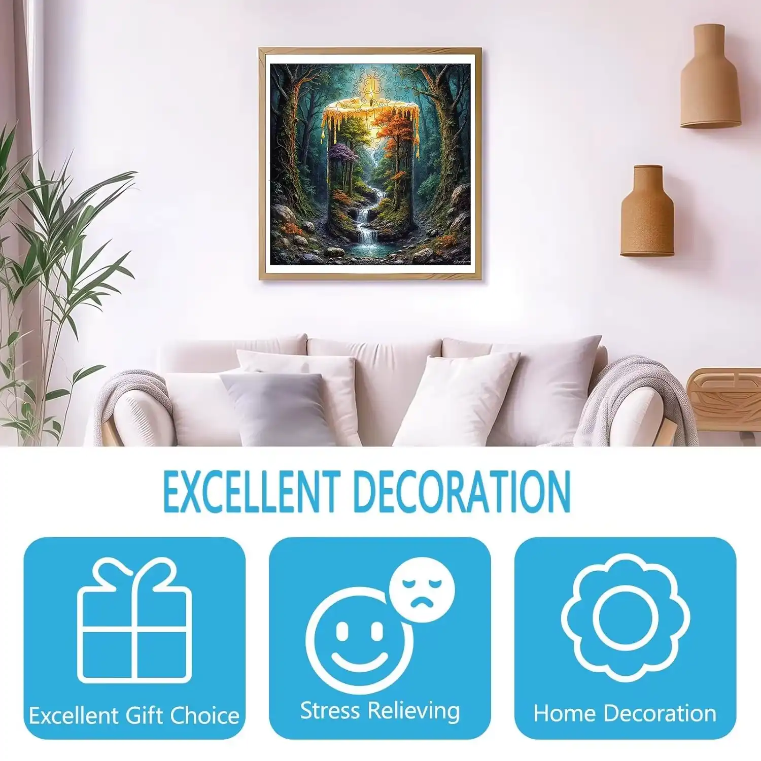 Candlelit Scenery Wooden Jigsaw Puzzle - Image 6