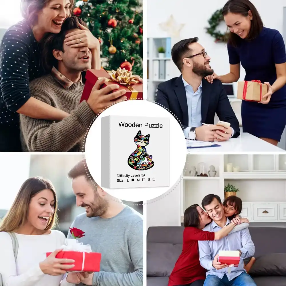 Cartoon Cat Wooden Jigsaw Puzzle - Image 6