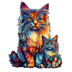 Cat-shaped Wooden Jigsaw Puzzle