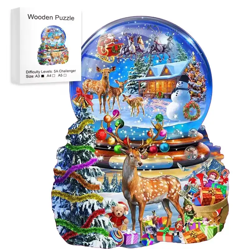 Christmas Deer Wooden Jigsaw Puzzle