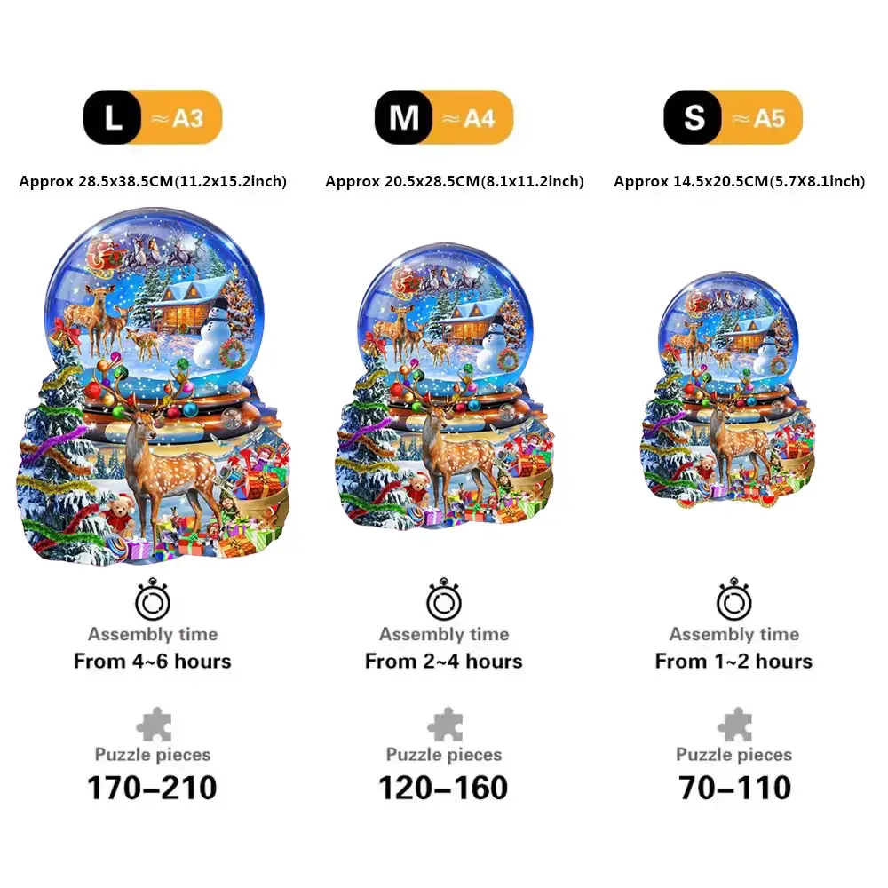 Christmas Deer Wooden Jigsaw Puzzle - Image 4