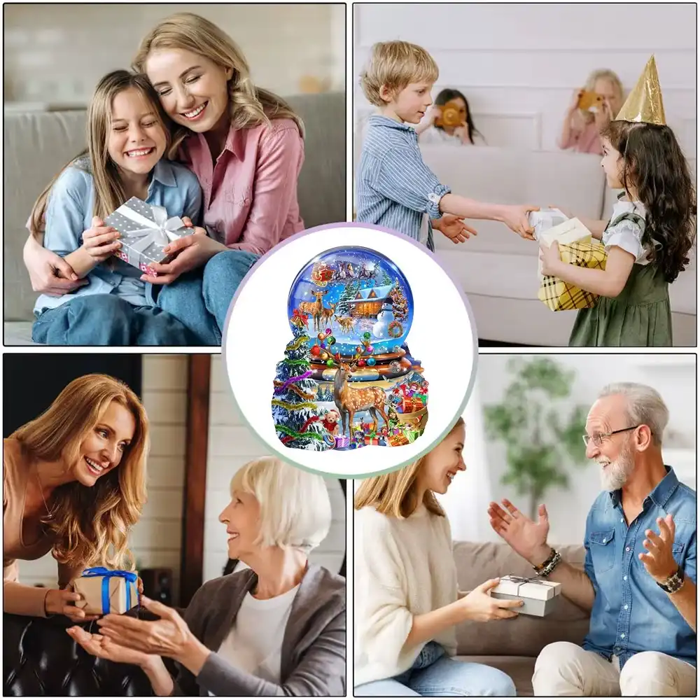 Christmas Deer Wooden Jigsaw Puzzle - Image 2