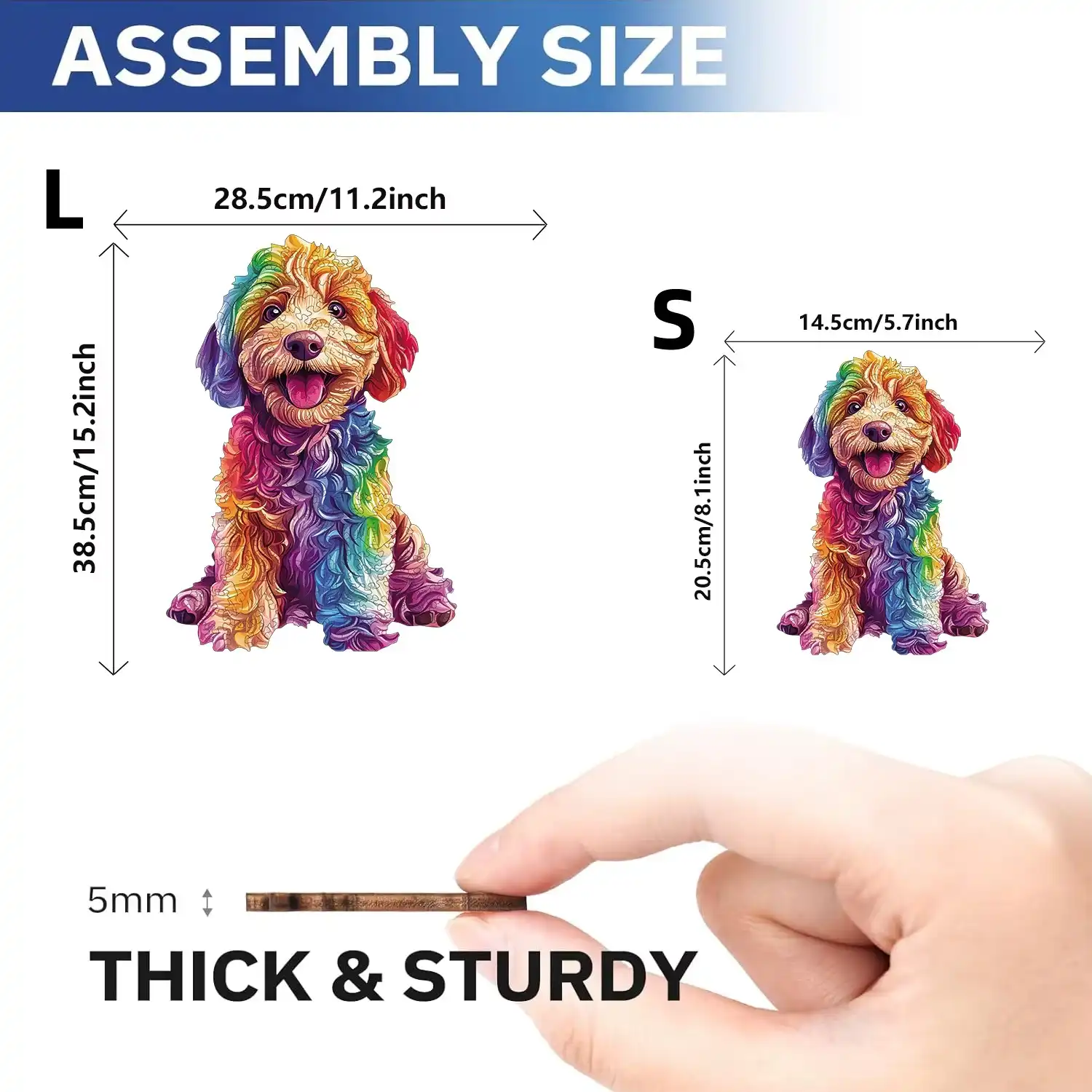 Colorful Cartoon Dog Wooden Jigsaw Puzzle - Image 4