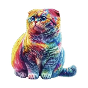 Colorful Cat Wooden Jigsaw Puzzle