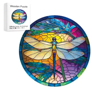Colorful Dragonfly Wooden Jigsaw Puzzle