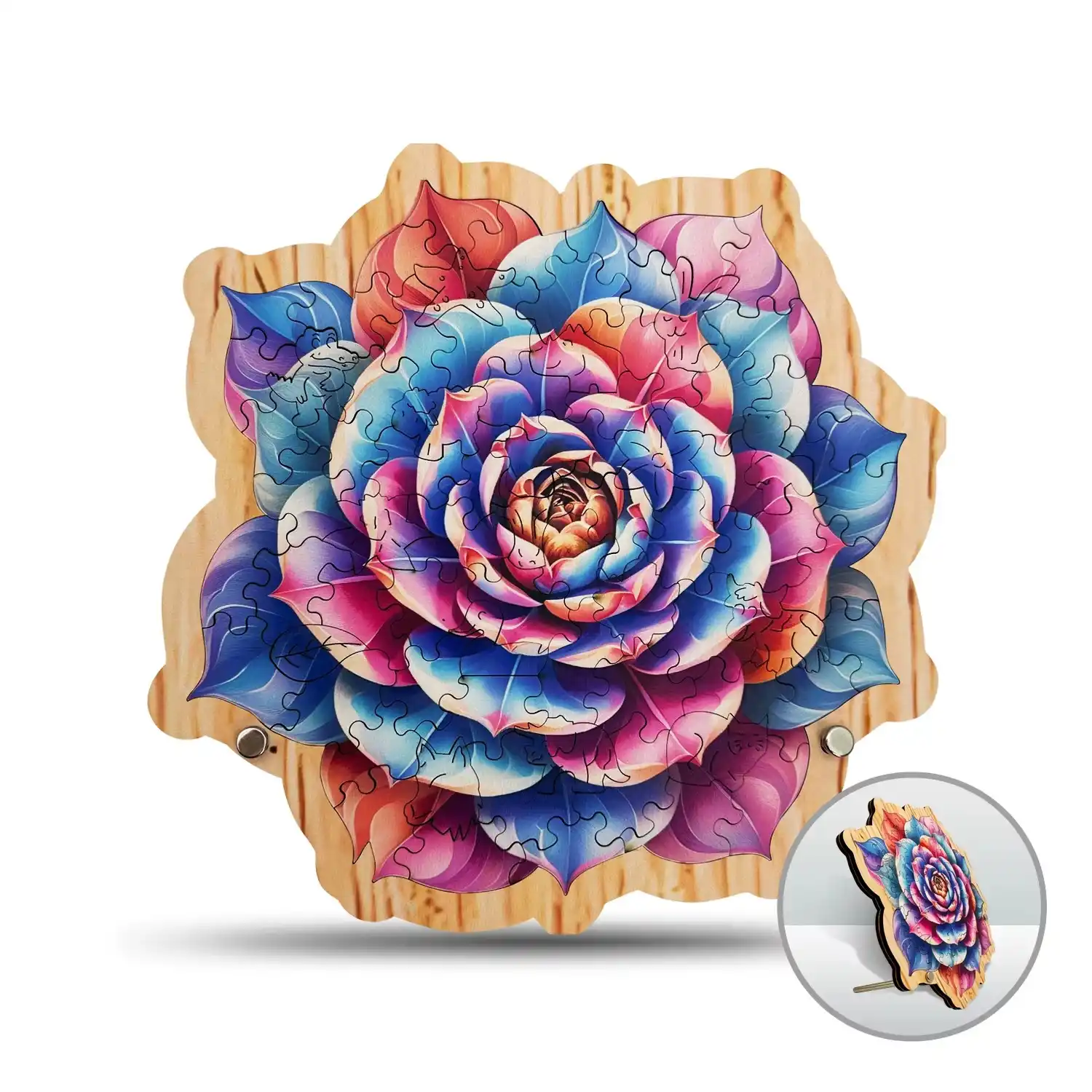 Colorful Flower Premium Wooden Jigsaw Puzzle